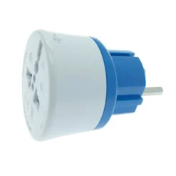 Adaptateur WATT AND CO Monde vers France Bleu et blanc