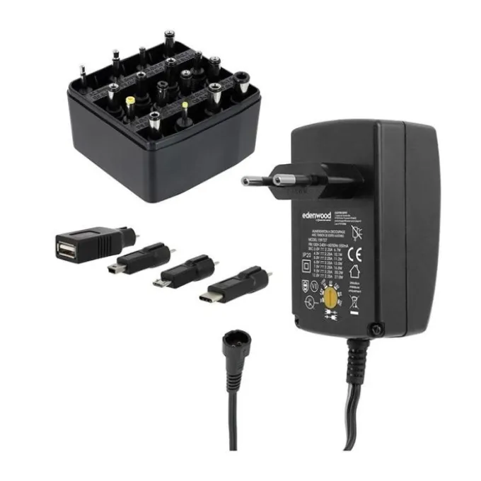 Alimentation EDENWOOD universelle 3 à 12V - 27W USB-C + 20 connecteurs