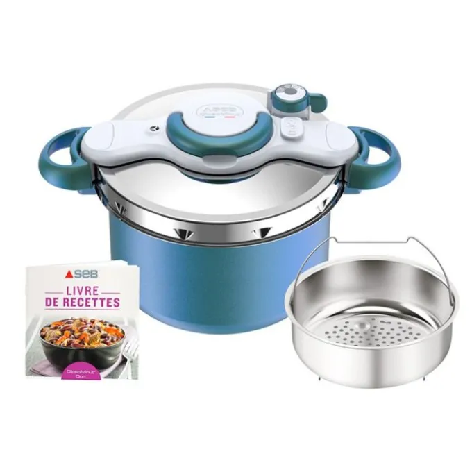 Autocuiseur SEB clipso minut duo 7L bleu
