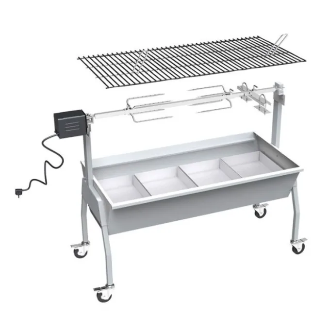 Barbecue charbon SILVER STYLE tournebroche XXL