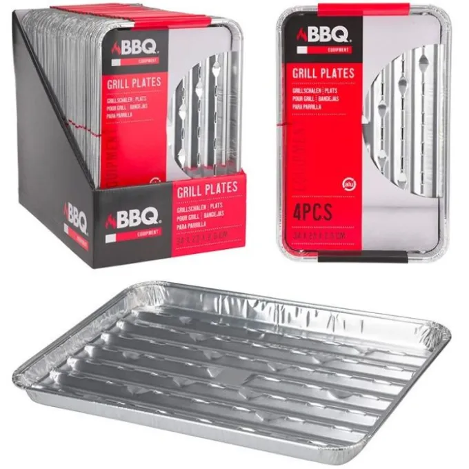 Barquettes aluminium pour barbecue X 4 pièces