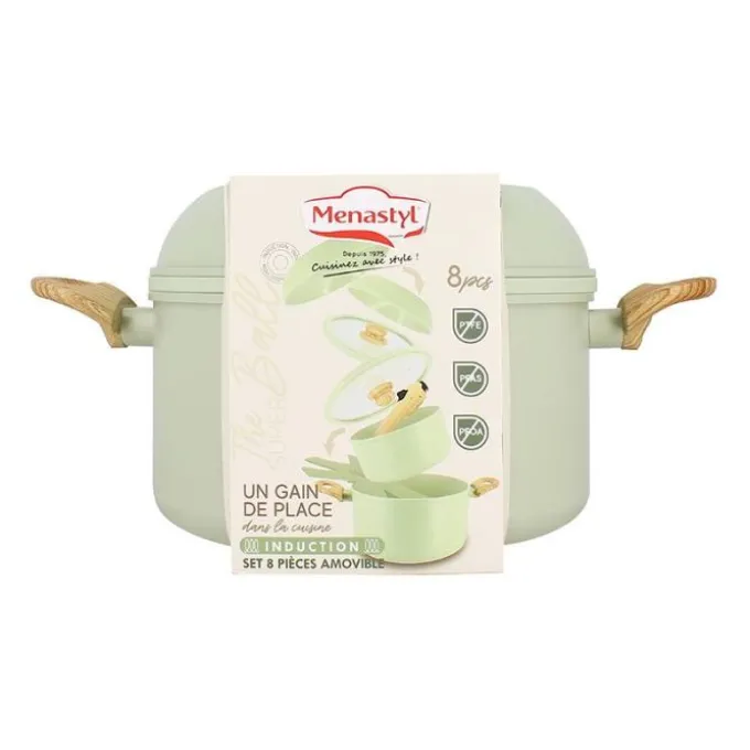 Batterie MENASTYL SUPERBALL 8 pièces céladon