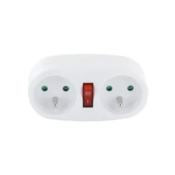 Biplite ELECTRODEPOT 2x16A avec interrupteur Blanche
