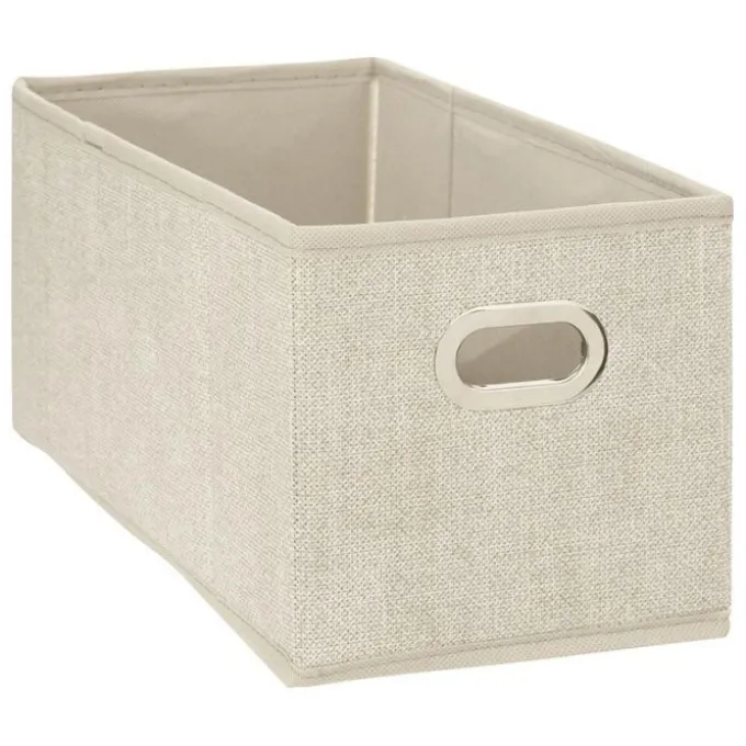 Boîte de rangement pliable beige chiné 15x31 cm