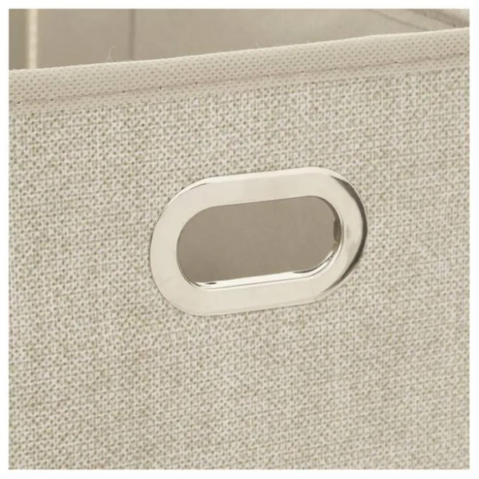 Boîte de rangement pliable beige chiné 15x31 cm