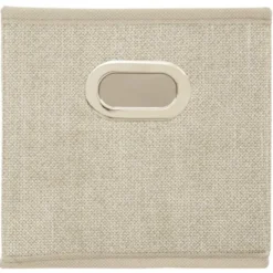 Boîte de rangement pliable beige chiné 15x31 cm