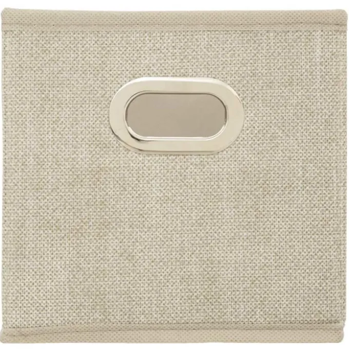 Boîte de rangement pliable beige chiné 15x31 cm
