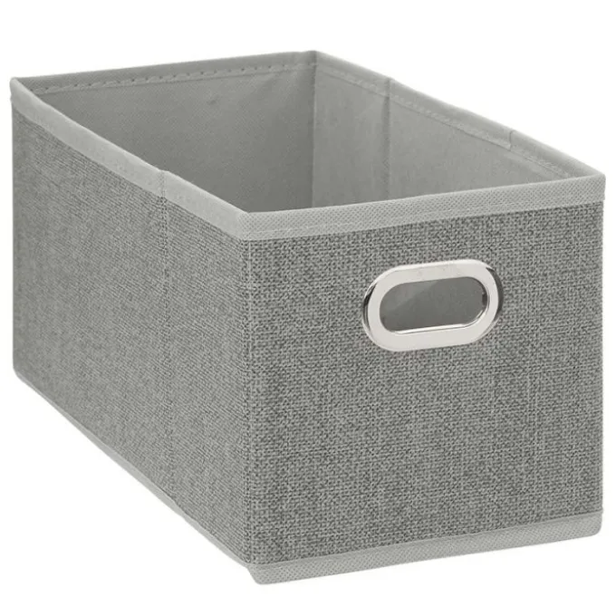 Boîte de rangement pliable gris chiné 15x31 cms