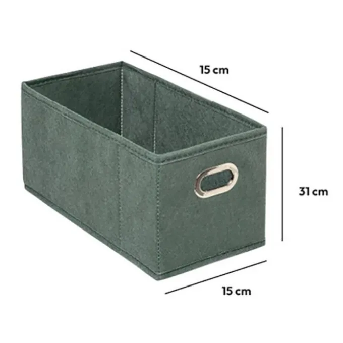 Boîte de rangement pliable kaki 15x31 cm
