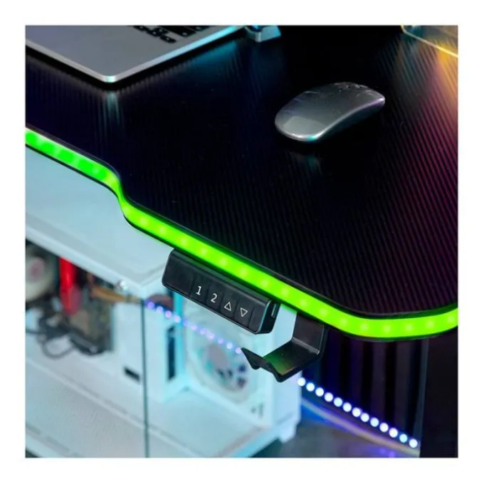 Bureau gaming LED motorisé AMSTRAD AMS-DESK120T Noir