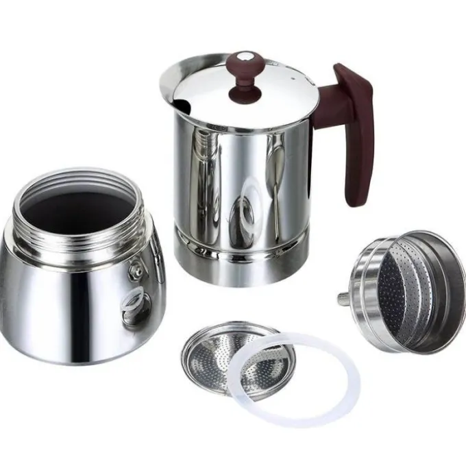 Cafetière italienne inox 6 tasses tous feux dont induction