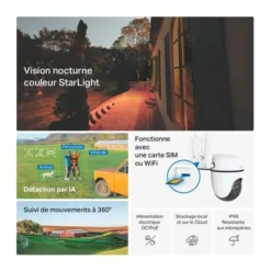 Caméra de surveillance TAPO 4G motorisée 1080p