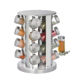Carrousel rotatif à épices 16 pots en verre