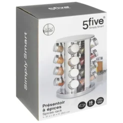 Carrousel rotatif à épices 16 pots en verre