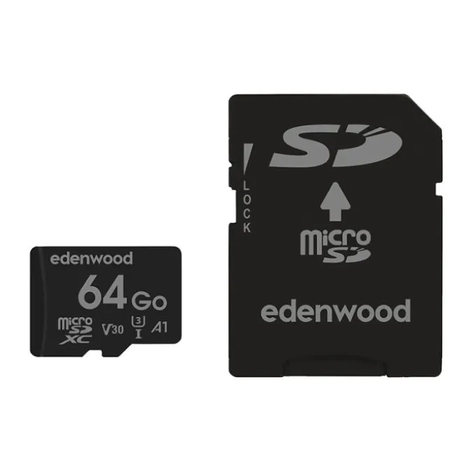 Carte Mémoire micro SD 64 Go EDENWOOD + Adaptateur – Grande Capacité et Polyvalence