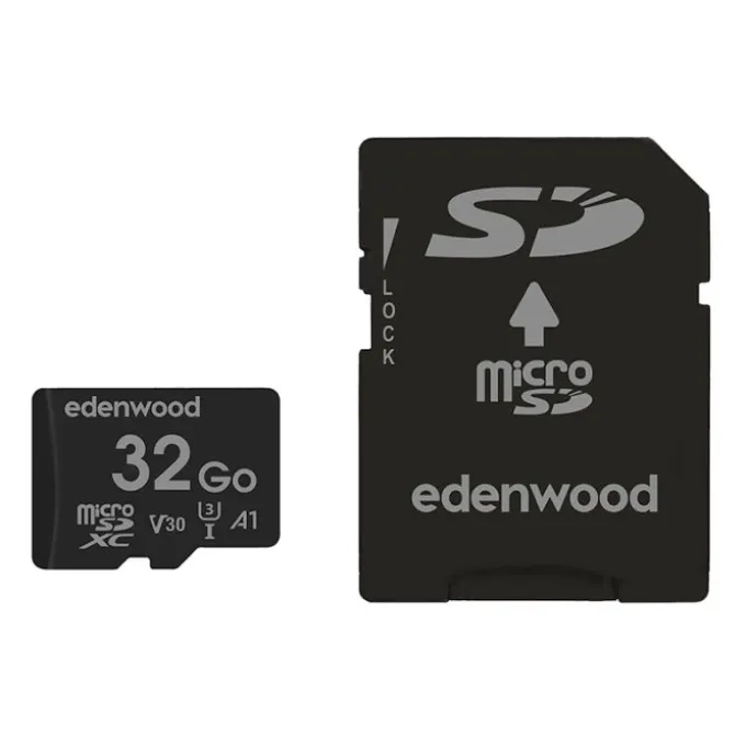 Carte Mémoire micro SD 32 Go EDENWOOD + Adaptateur – Stockage Pratique Haute Compatibilité