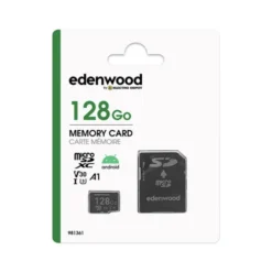 Carte Mémoire micro SD 128 Go EDENWOOD + Adaptateur – Stockage Haute Capacité à Petit Prix