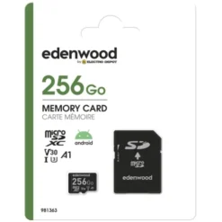 Carte Mémoire micro SD 256 Go EDENWOOD + Adaptateur – Ultra Stockage et Performance