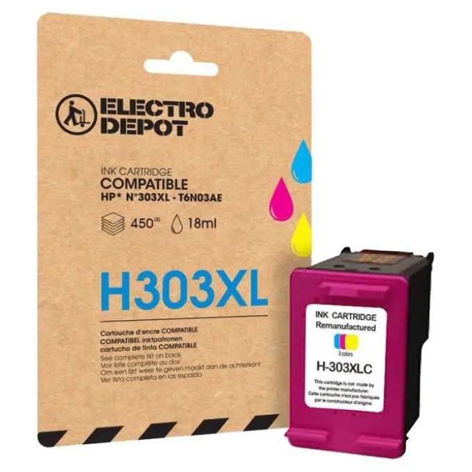 Cartouche d'encre ELECTRO DEPOT compatible HP H 303 XL couleurs
