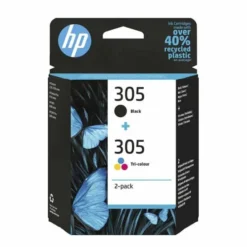 Cartouche d'encre HP 305 Pack de 2 Cartouches d'Encre Noire et Trois Couleurs Authentiques (6ZD17AE)