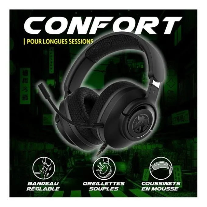 Casque gaming filaire AKUMA SEINEN H04 NOIR