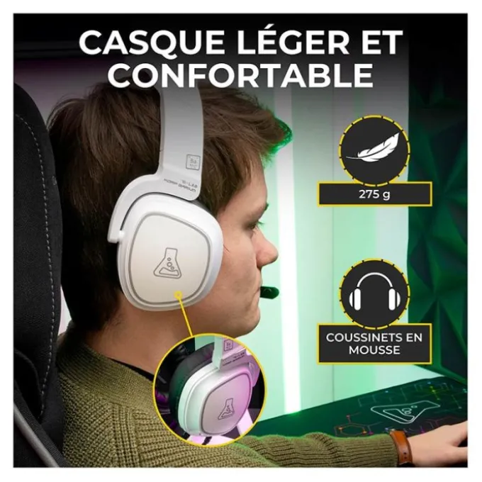 Casque gaming THE G-LAB Radium + support