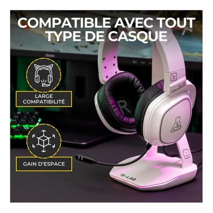 Casque gaming THE G-LAB Radium + support