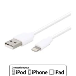 Câble Lightning / USB EDENWOOD 2,5M Blanc Certifié APPLE