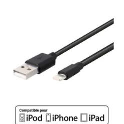 Câble Lightning / USB EDENWOOD 2,5M Noir Certifié APPLE