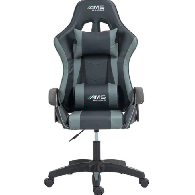 Chaise gaming AMS Gamer#BUTTERFLY Noir et gris