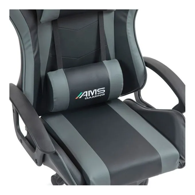 Chaise gaming AMS Gamer#BUTTERFLY Noir et gris