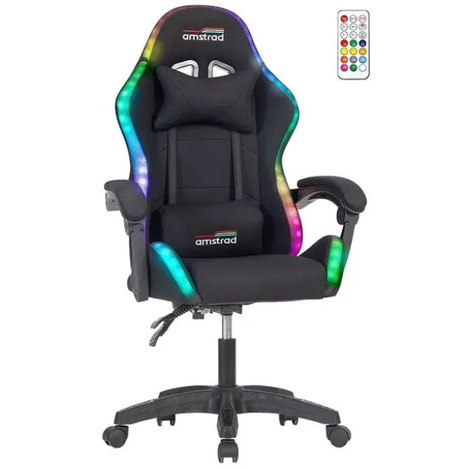 Chaise gaming AMSTRAD AMS-LED-NEXUS Noir