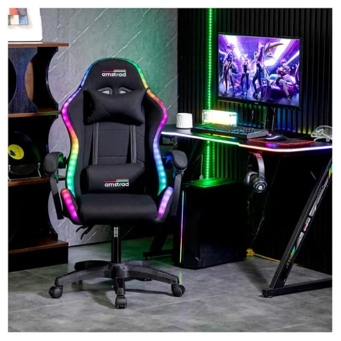 Chaise gaming AMSTRAD AMS-LED-NEXUS Noir