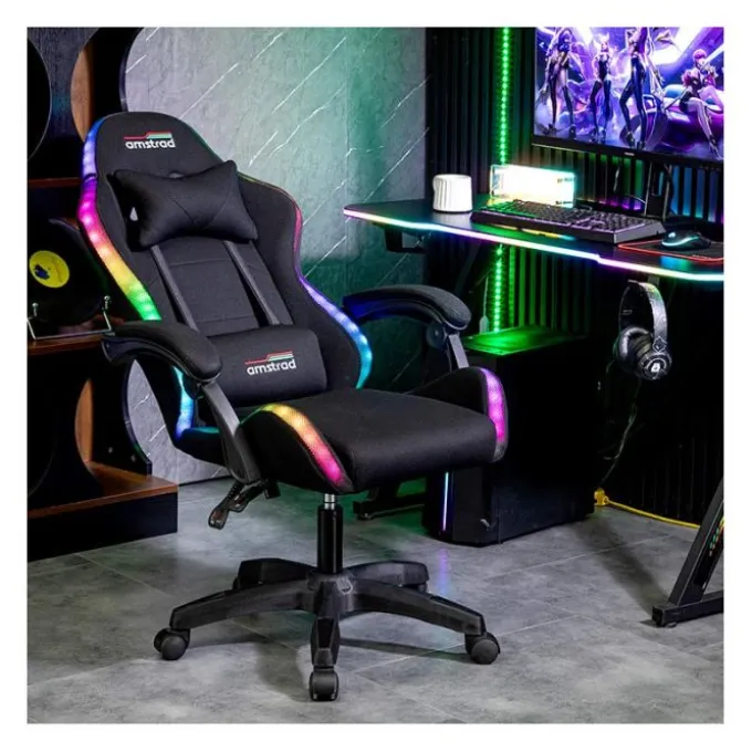 Chaise gaming AMSTRAD AMS-LED-NEXUS Noir