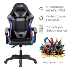 Chaise gaming AMSTRAD AMS 900 LED TOP1 Noir