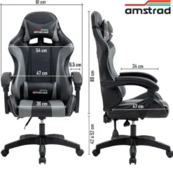 Chaise gaming AMSTRAD AMS 800 Noir
