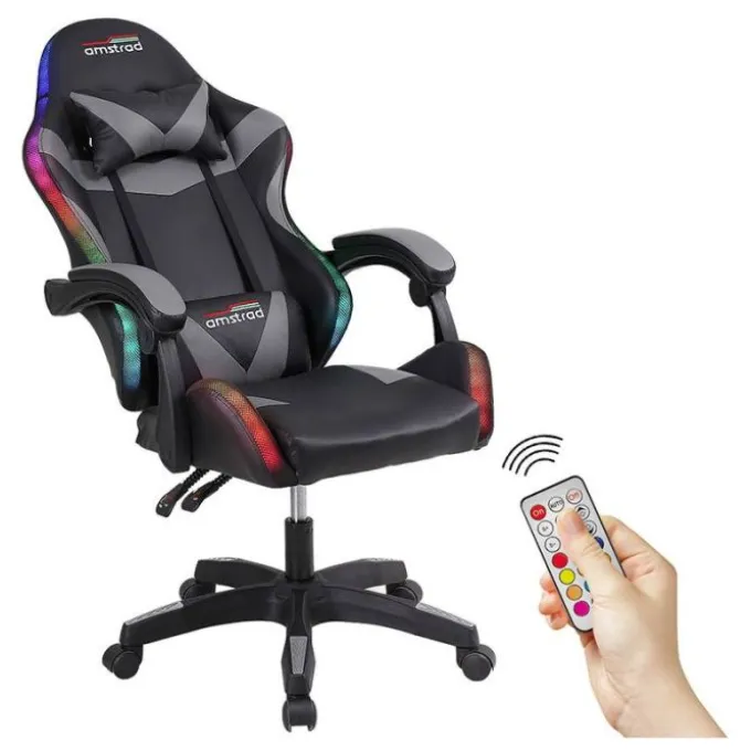 Chaise gaming AMSTRAD 900 LED Gamer Noir