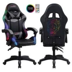 Chaise gaming AMSTRAD 900 LED Skull Noir