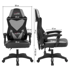 Chaise gaming AMSTRAD 309 Noir et gris
