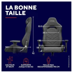 Chaise gaming TRUST GAMING Ruya Fabric Gris