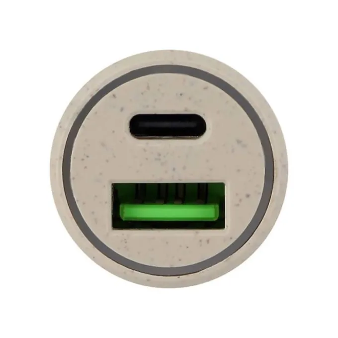 Chargeur allume cigare éco 2 ports USB-C et USB EDENWOOD 20W Beige