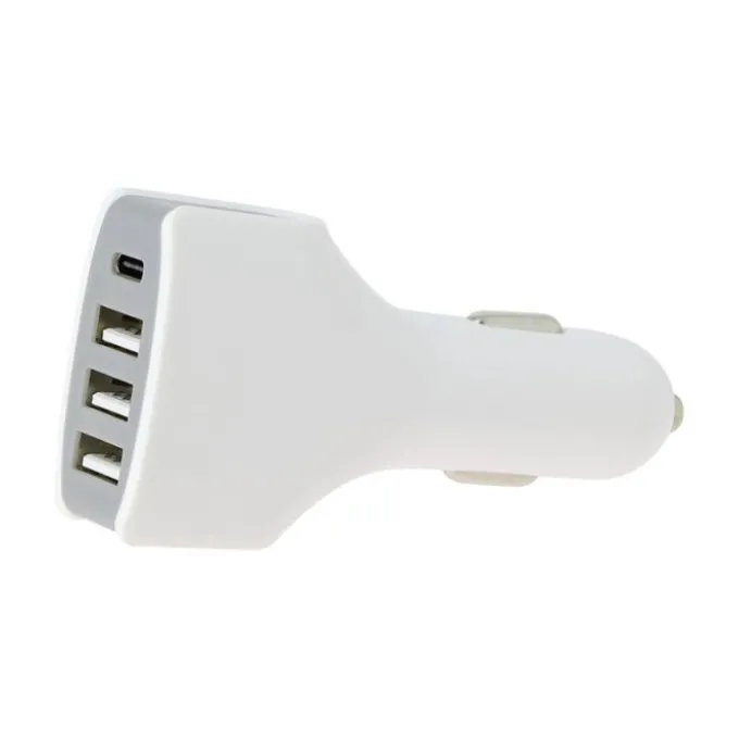 Chargeur allume cigare 4 ports USB-C et USB EDENWOOD 20W Blanc