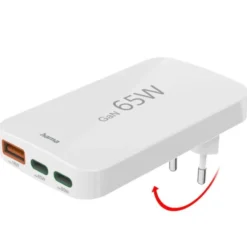 Chargeur rapide HAMA, 2 USB-C, 1 USB-A, mini-chargeur plat, PD, 65 W