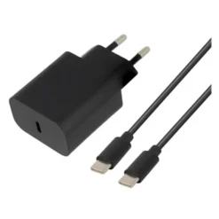 Chargeur secteur USB-C EDENWOOD 25W + Câble USB-C / USB-C Noir