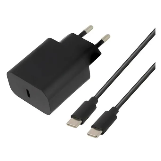 Chargeur secteur USB-C EDENWOOD 25W + Câble USB-C / USB-C Noir