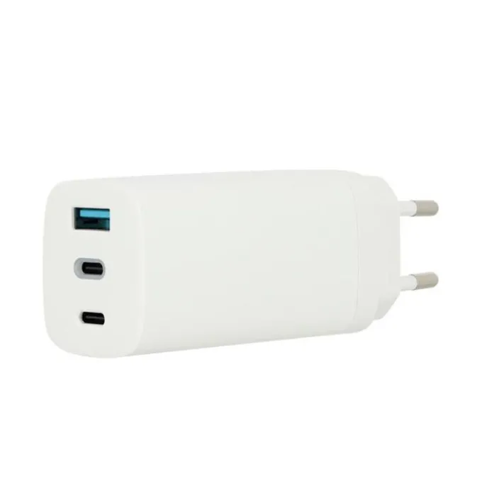 Chargeur USB C 3 ports EDENWOOD 65W + Câble USB-C / USB-C 1M Blanc