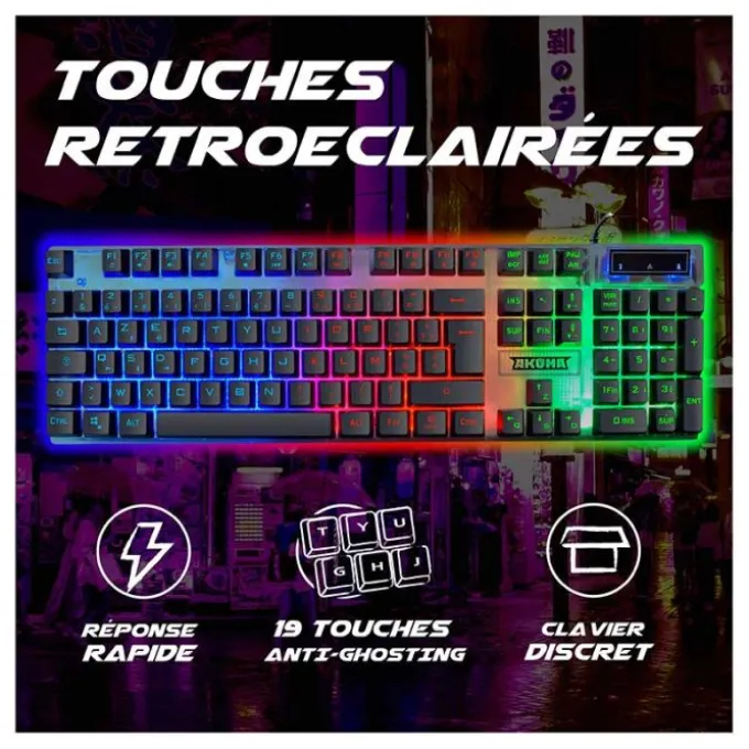 Clavier gamer AKUMA SHONEN K01 membrane