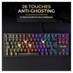 Clavier mécanique gamer THE G-LAB MERCURY switch rouge