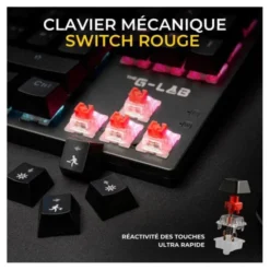 Clavier mécanique gamer THE G-LAB MERCURY switch rouge