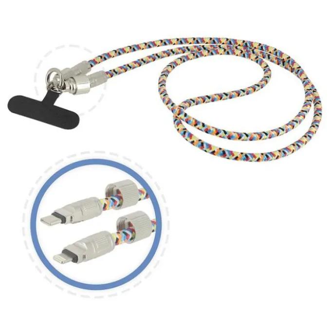 CORDON + CABLE DE CHARGE USB C LIGHTNING 1M20